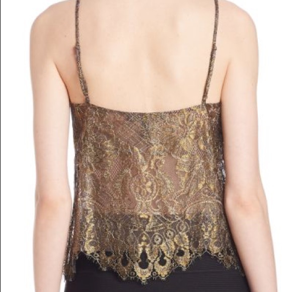 BCBG MaxAzria Mady Metallic Lace Camisole XS - Picture 2 of 7